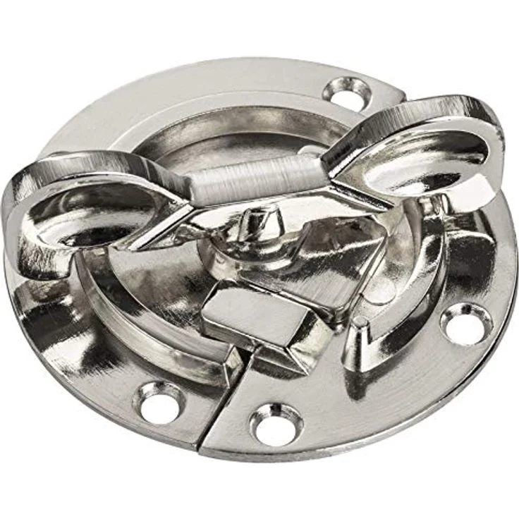 SOTECH 4 Stück Drehriegel Ø 60 mm, Stahl vernickelt, Dreh-Verriegelung, Tischbeschlag Möbelriegel zum Anschrauben – Bild 2