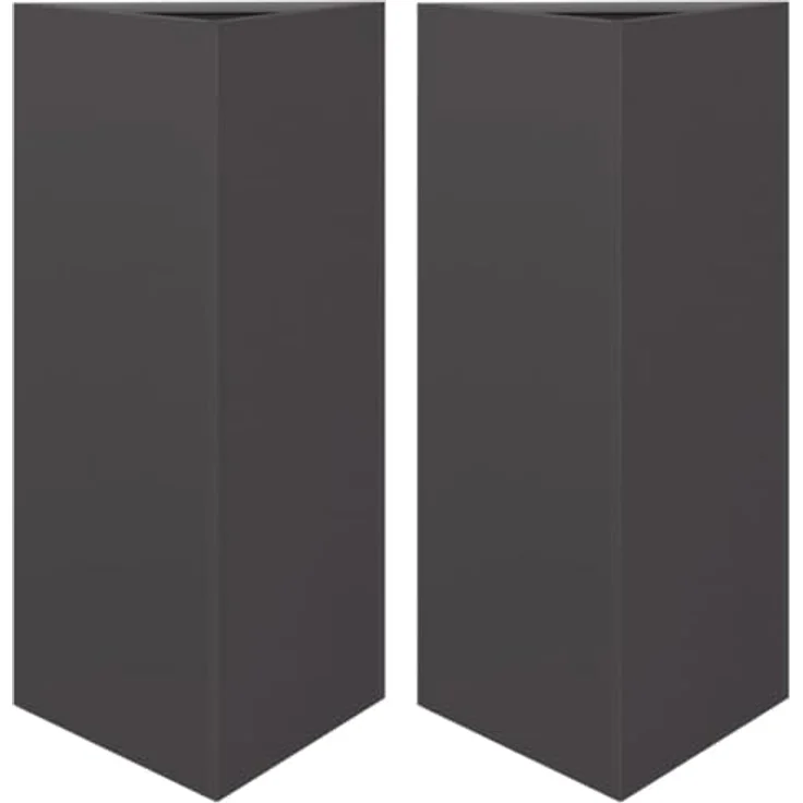 vidaXL Pflanzkübel 2 STK. Schwarz Dreieckig 40x34,5x70 cm Stahl, Rostbeständig und stabil – Bild 1