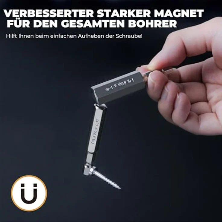 MULWARK Magnetic Hex Head Inbusschlüssel Bit Set 20PC, 10pc Metric & 10pc SAE, 2.3“ lang, 1/4“ Durchmesser, robuster Kunststoffkoffer für Möbelmontage – Bild 4