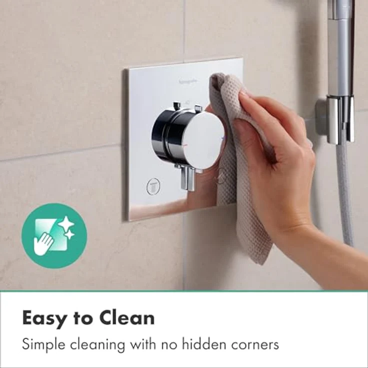 hansgrohe Ecostat Comfort E Duschthermostat, Unterputzarmatur mit SafetyStop bei 40°C, Chrom, Mischbatterie für 2 Verbraucher – Bild 3