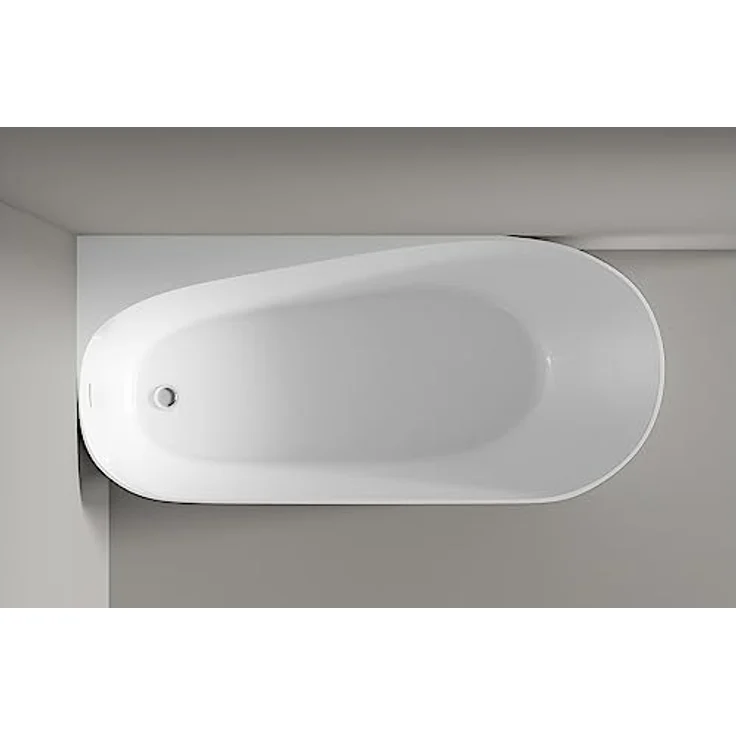BERNSTEIN Eck-Badewanne Onda Corner 170 x 78 x 58 cm - Standbadewanne aus Sanitäracryl mit Doppelwandiger Konstruktion - Weiß glänzend, Einbau Links – Bild 4