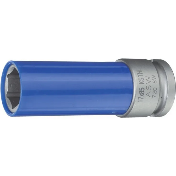 ASW Kraft-Steckschlüsseleinsatz 1/2" mit Kunststoff-Hülse, gehärtet und sandgestrahlt, 17x85mm