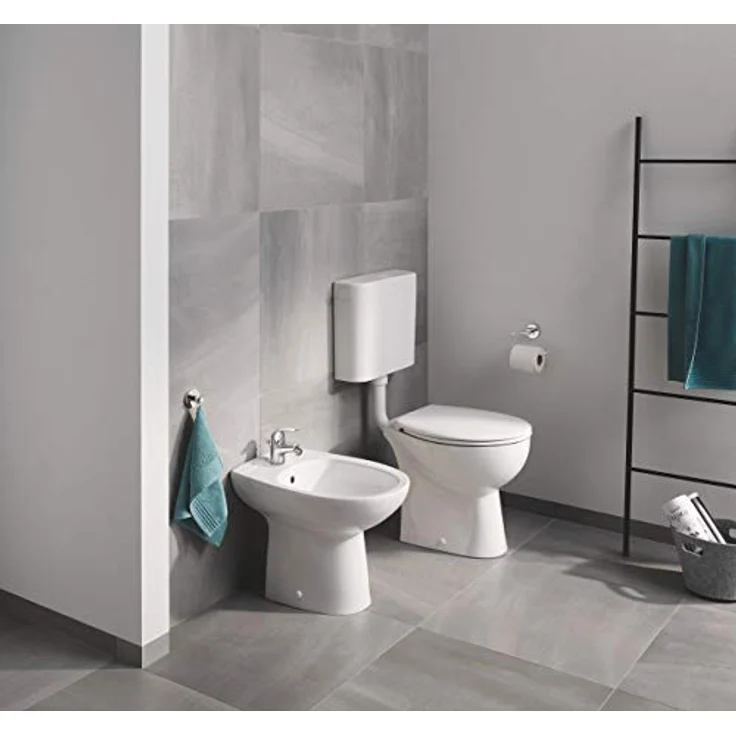 GROHE Stand-Tiefspül-WC Bau Keramik, spülrandlos, waagerechter Abgang, aus Sanitärkeramik, Alpinweiß 39430000 – Bild 2