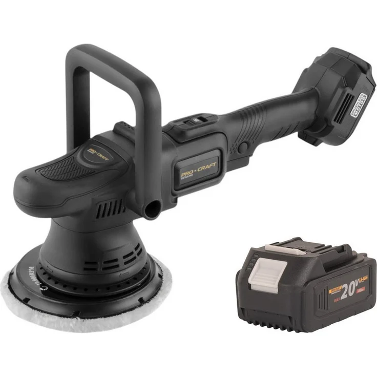 PRO CRAFT Akku-Poliermaschine PM22bb, 20 Volt, 150 mm, bürstenloser Motor, 1x Akku 4,0 Ah, ohne Lader