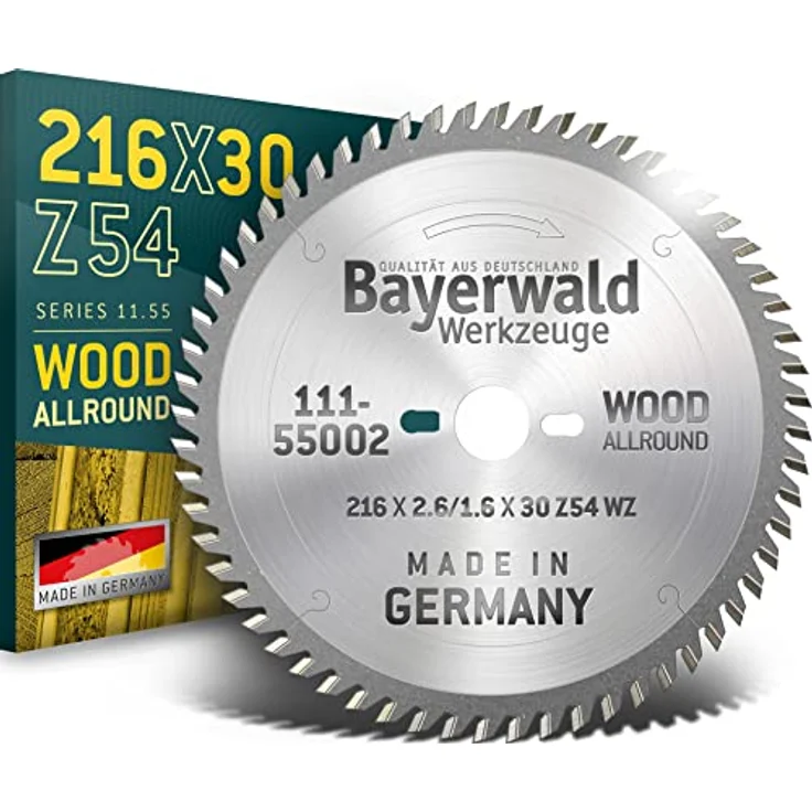 Bayerwald Werkzeuge HM Kreissägeblatt - 216 x 2.6/1.6 x 30 | Wechselzahn (54 Zähne)| Für Bosch GTS 635-216 – Bild 1