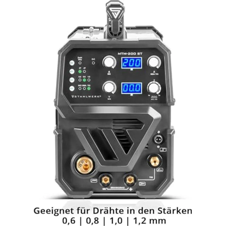 STAHLWERK Kombi-Schweißgerät MTM-200 ST 3-in-1 Schutzgas-Schweißgerät | Inverter mit 200 A und synergischem Drahtvorschub für WIG | MIG MAG | MMA – Bild 4
