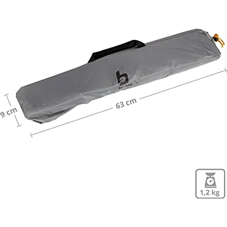 Bo-Camp 4117730, Flachmarkise für Wohnwagen, graue Polyester-Fassadenmarkise mit verzinktem Stahlrahmen und Wassersäule 2000 mm – Bild 2