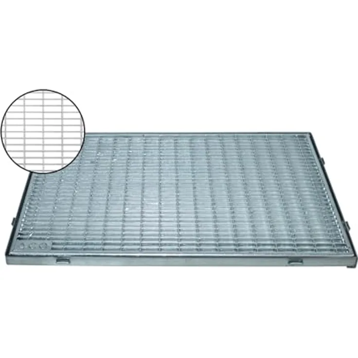 ACO Schuhabstreifer Gitterrost mit Zarge MW 30/10, 60 x 40 cm, feuerverzinkter Stahl, robust und begehbar