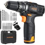 Diyarts Akku-Schrauber, 12V Bohrschrauber, 30Nm, 1350,00 U/min, 19+1 Einstellungen (blau)