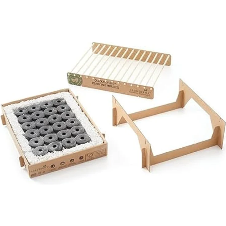 BURI Holzkohlegrill 5x Öko Einweggrill Einmalgrill Einmal Grill rauchfrei nachhaltig, Mini-Grill aus biologisch abbaubaren Materialien – Bild 4