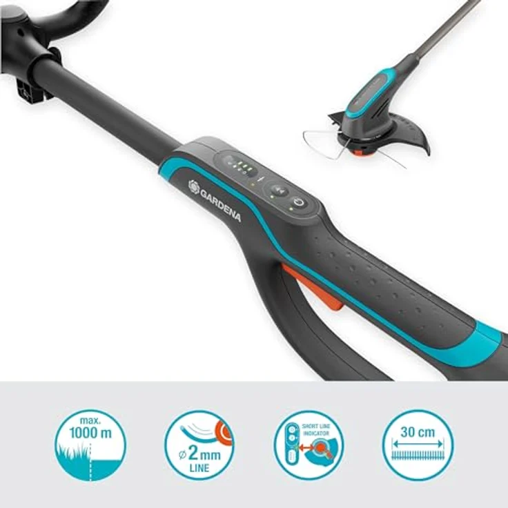 Gardena Power for All Akku-Rasentrimmer PowerTrim 30/18V, 18 V, 4 Ah, Li-Ionen, Schnittbreite 30 cm, ergonomisch mit PowerBoost und LED-Fadenverlängerungsanzeige – Bild 4