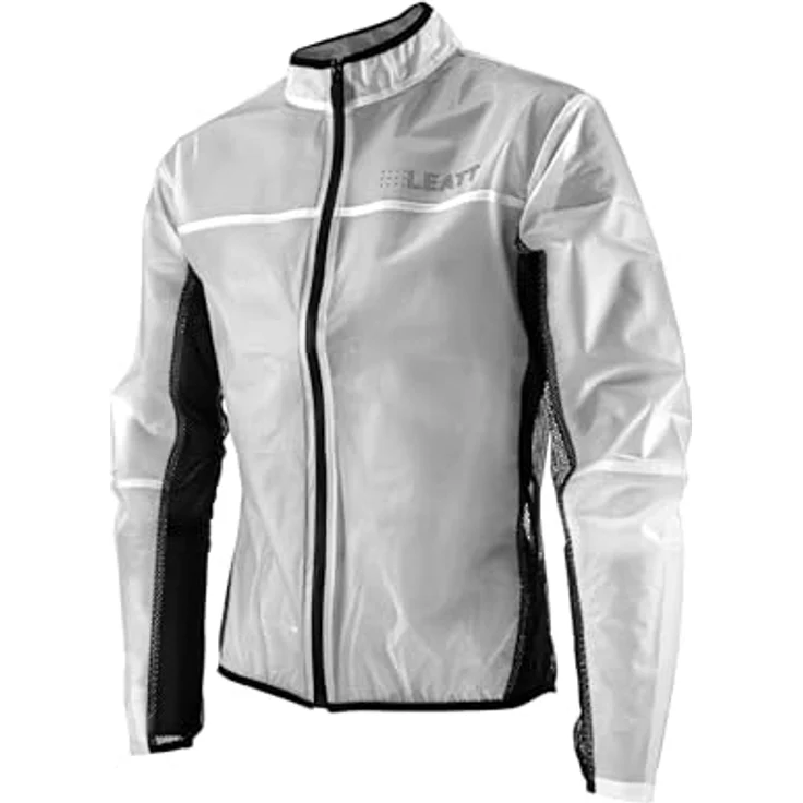 Leatt RaceCover, Unisex Velojacke, leichte wasserabweisende Regenjacke mit Belüftung, Schwarz/Grau/Transparent, Größe S – Bild 1