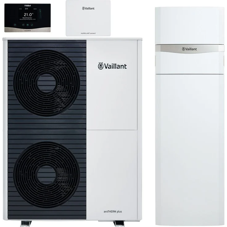 Vaillant aroTHERM plus Wärmepumpen-Paket 4.3209 VWL 105/6A S2 mit uniTOWER plus VIHQW190, Leistung 8,1 kW bei A7/W35