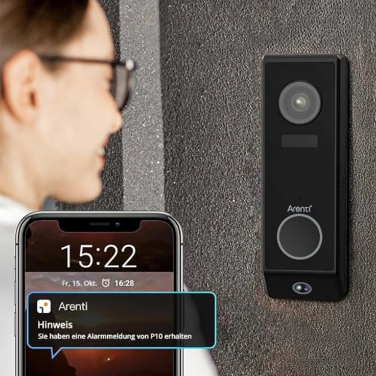 Arenti P10, kabellose WLAN-Video-Türklingel mit Dual-Kamera-System, 2-Wege-Audio und Akkulaufzeit bis zu 6 Monate – Bild 8