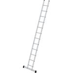 PROREGAL Sprossen-Anlegeleiter 350 mm breit mit Standard-Traverse | 12 Sprossen | Trittleiter, Bockleiter | Hohe Sicherheit, Tritt- und rutschfest | Blau