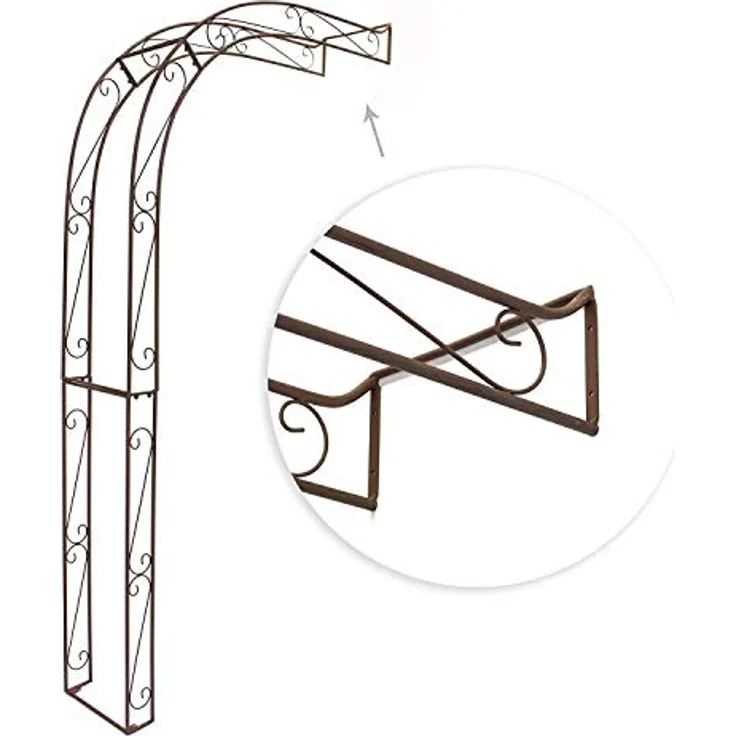 Dekoleidenschaft Rankhilfe Halbbogen aus Metall in Rost-Optik, Rankhilfe, Pergola, Rankbogen, Halb-Rosenbogen, Wandbogen halbrund, Metallbogen, Spalier – Bild 4