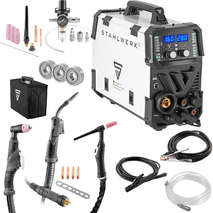 STAHLWERK Inverterschweißgerät CTM-416 Puls Pro, 6-in-1 Schutzgas, 20 - 160 A, synergischem Drahtvorschub – Bild 1