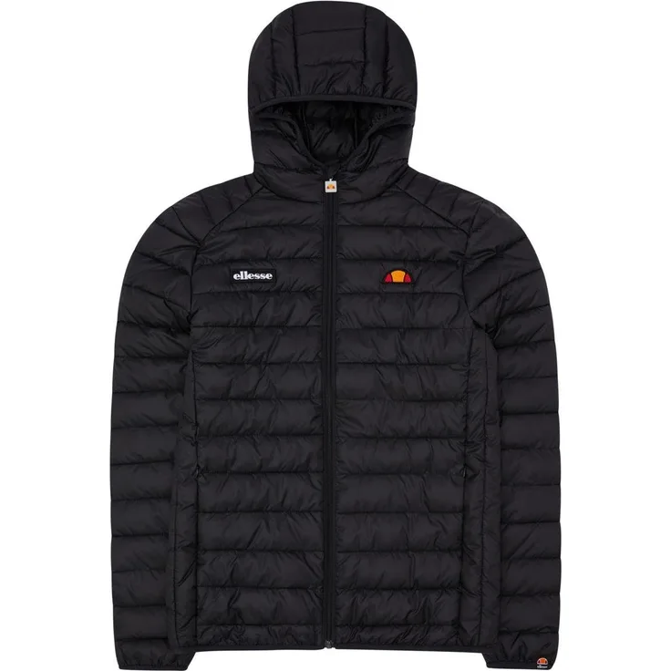 Ellesse Steppjacke Lombardy (1-St), Arbeitsjacke aus 100% Mikro-Polyester, Steppeinsätze, verdeckte Taschen und Kapuze, gesticktes Semi-Palla und Logo, Reißverschluss mit Semi-Palla, blau