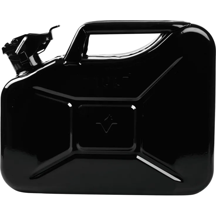 Valpro Kraftstoffkanister, Stahlblech 10l, tiefschwarz RAL 9005, mit UN-Zulassung und kraftstoffbeständiger Innenbeschichtung