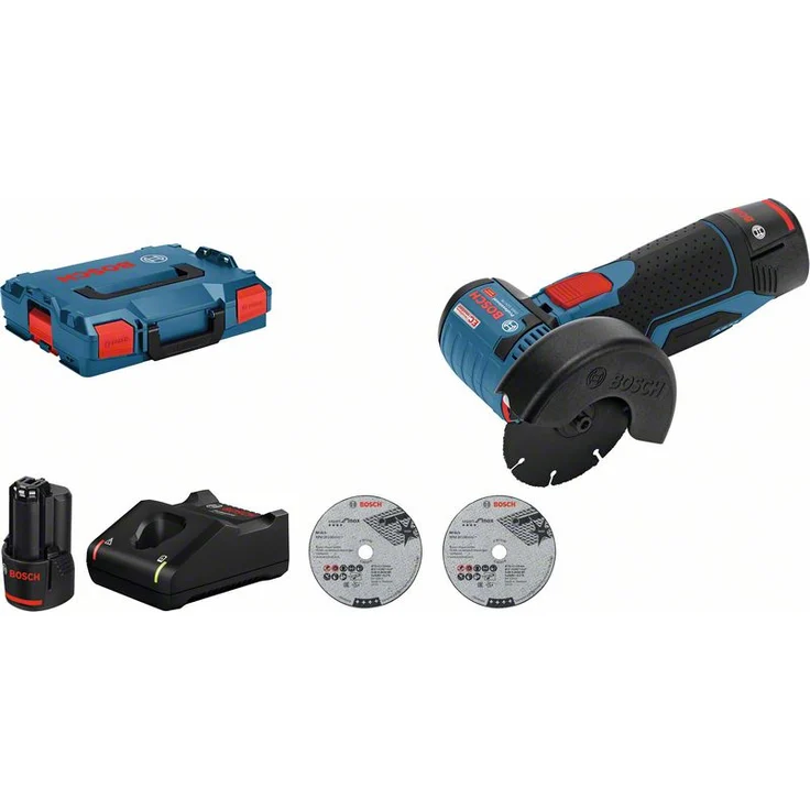 Bosch Professional 12V System Akku Winkelschleifer GWS 12V-76 (3 Trennscheiben, Scheibendurchmesser: 76 mm, 2x 3.0Ah Akkus und Ladegerät) – Bild 8