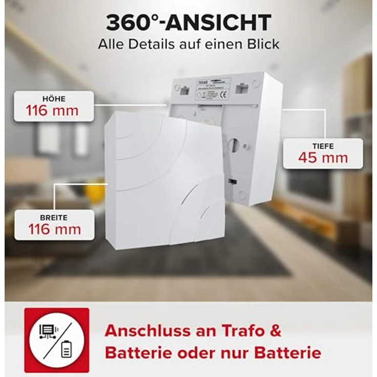 Mehrklang-Gong Quarter weiss für Trafo oder Batterie - Heidemann – Bild 5