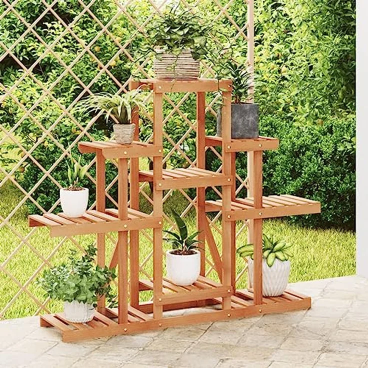 vidaXL Blumenständer, Pflanzständer 110x25x96 cm Massivholz Tanne, langlebig und vielseitig einsetzbar – Bild 2