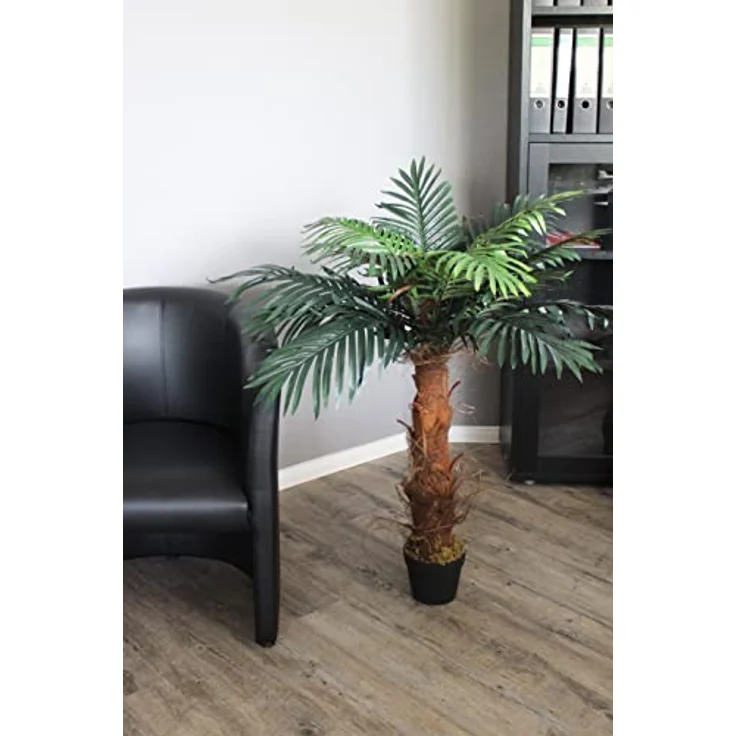 Künstliche Palme 100 cm wie echt Kunstpalme Kunstpflanze im Topf künstliche Pflanze Real-Touch Dekoration – Bild 5