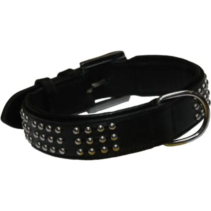 Nobby Leder Halsband VINTO, schwarz 55 cm (48-52 cm), 35 mm, 1 Stück