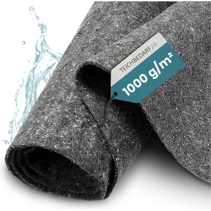 TeichVision Teichvlies 1000g, Schutzvlies für Teich & Pool 3m x 2m, grau, langlebig und umweltfreundlich
