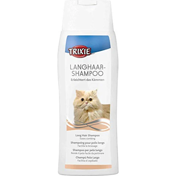 TRIXIE Langhaar-Shampoo für Katzen, 250 ml, sanfte Reinigung und Pflege, beugt Verfilzungen vor – Bild 1