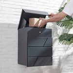 [en.casa] Briefkasten Søllerød Postkasten mit Paketfach Wandbriefkasten mit Schloss 2 Schlüssel Paketbox Briefbox Wandmontage Verzinkter Stahl 58x44x35cm Anthrazit