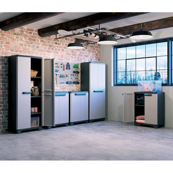 Kis Kunststoffschrank''Linear'' hoch, 1 Stück, hellgrau-schwarz, 9724000 0616 02 – Bild 3