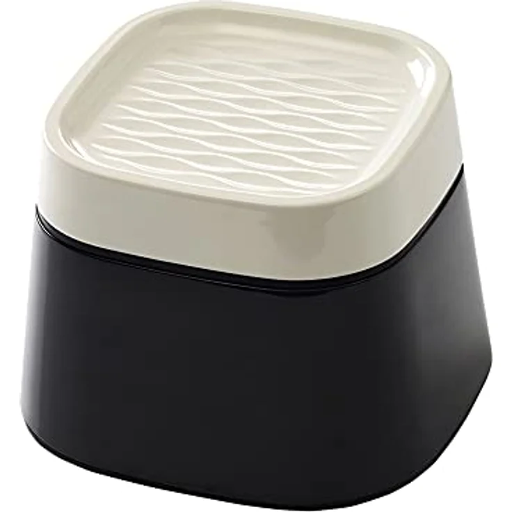 Savic Ergo Cube Futternapf m. gummikant, 22x22x16 cm, sort/hvid – Bild 1