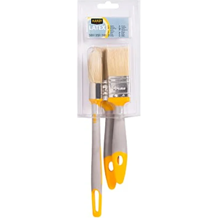 Hardy 3er Set Pinsel 18 mm 35 mm 50 mm Serie 21 für Malerarbeiten Präzises Abdecken Synthetikborsten 2-Komponenten profilierter Rutschfester Griff – Bild 5