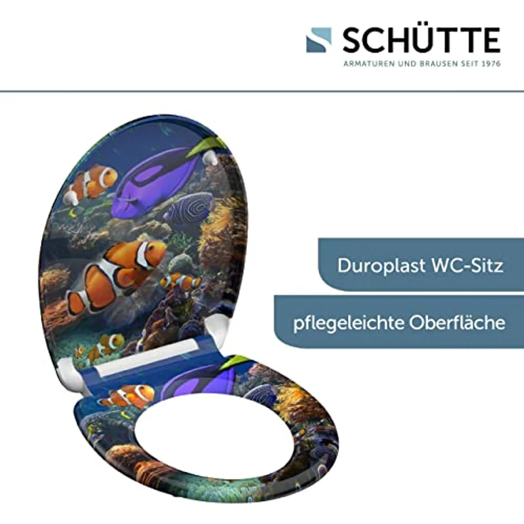 Schütte WC-Sitz Sea Life Duroplast, mit Absenkautomatik & Schnellverschluss, Motivdruck – Bild 4