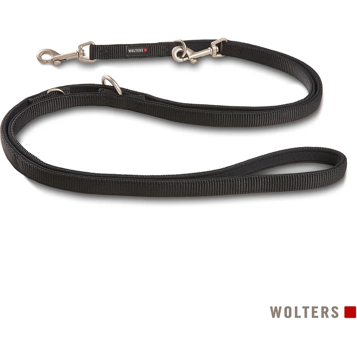 Wolters Professional Comfort Führleine extra lang, 300 cm x 2,0 cm, schwarz/schwarz, weich und angenehm im Griff für lange Spaziergänge – Bild 1