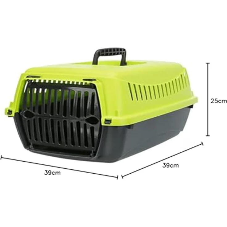 Trixie - Transportbox Capri – Größe XXS (26 × 25 × 39 cm) – Material: Kunststoff – Farbe: Grau/Grün – Bild 2