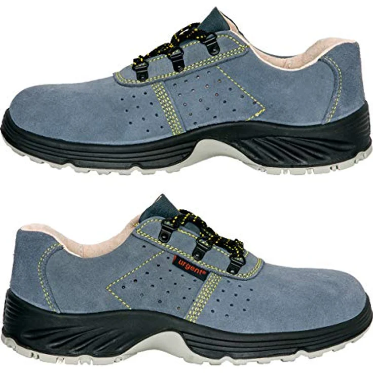 Urgent Arbeitsschuhe Sicherheitsschuhe Halbschuh Schutzschuhe Stahlkappe S1 Arbeitsschuh, Wildleder, Polyurethan Sohle, Schwarz – Bild 4