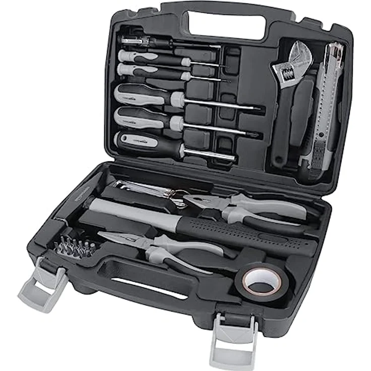 Amazon Basics - Werkzeug-Set für den Haushalt, Stahllegierung, 32 Teile – Bild 1