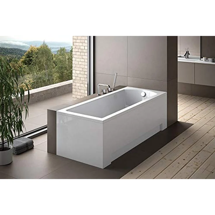 Besco BADLAND Acryl Badewanne 170x70 cm, Rechteckbadewanne mit Siphon, Wannenfüßen und Ablaufgarnitur in Chrom, Weiß, 4in1 Komplettset, Made in EU – Bild 3