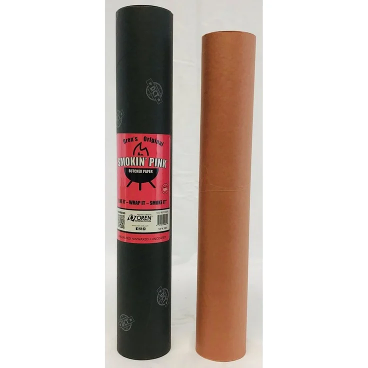 Rumo Barbeque Smoker Oren Pink Butcher Paper 18” Metzgerpapier Breite 45,72 cm x Länge 45,72 m - Atmungsaktives, ungebleichtes und knuspriges Fleisch beim Grillen und Räuchern