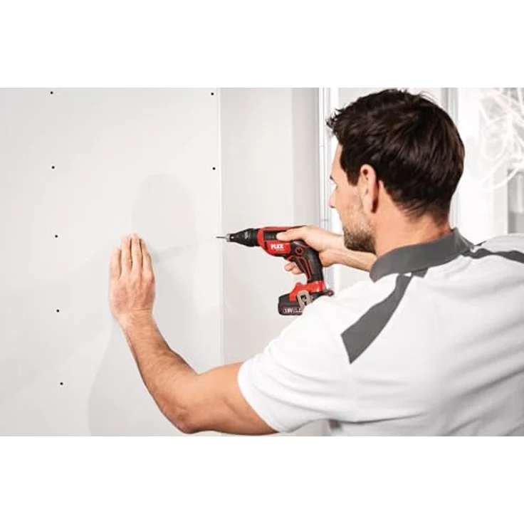FLEX Akku Trockenbauschrauber DW 45 18.0-EC C, 18 V mit 2 Akkus 2,5 Ah und Ladegerät, schwarz/rot, 4.500 U/min, 28 Nm, ergonomisches Design – Bild 5