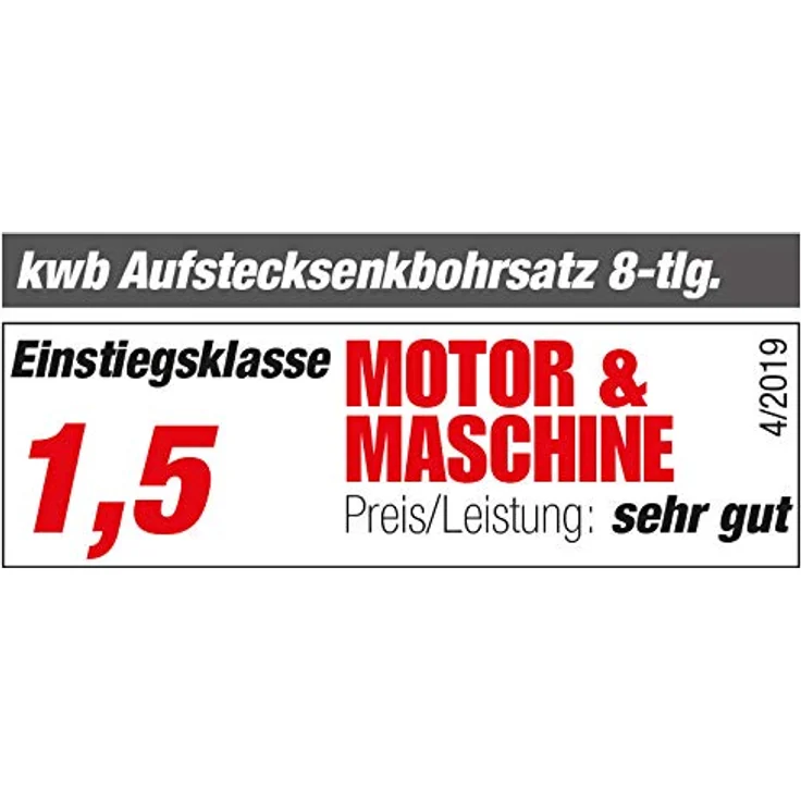 kwb 513190 Bohrer Senker, 8-teiliges Set, 7 x Anschläge, Tiefen-Stopps für Weich-Holz – Bild 4
