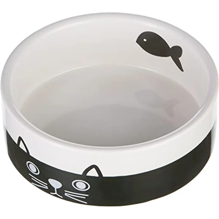 Nobby Katzen Keramiknapf "FACE" schwarz / weiss Ø12,0 X 4,5 cm – Bild 1