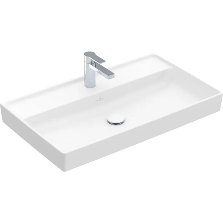 Villeroy & Boch Schrankwaschtisch COLLARO, Wandwaschbecken 800x470mm, TitanCeram, ohne Überlauf, stone white C+