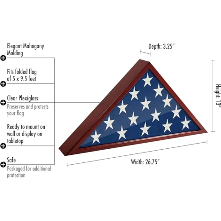 Amerikanische Flagge aus Mahagoni, für eine gefaltete Flagge von 1,5 x 24 m – Bild 3