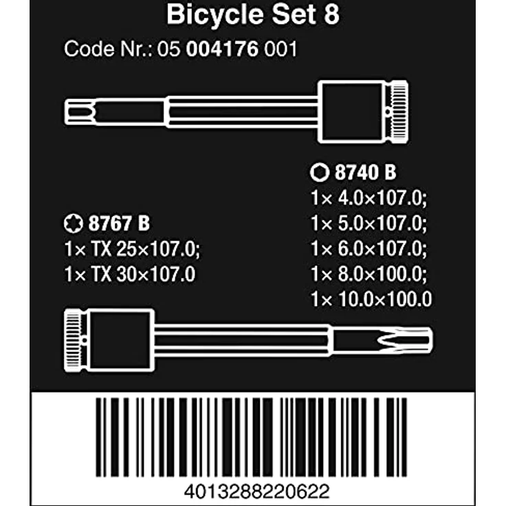 Wera Schraubendreher Bicycle Set 8, 7-teiliges Bitnuss-Set mit TORX® und Hex-Schrauben, extra schlankem Profilbereich, inkl. Farbkennzeichnung und robustem Transportetui – Bild 2