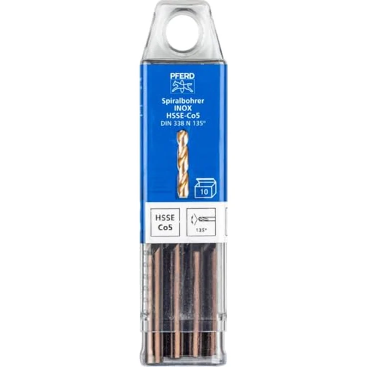 PFERD TOOLS Spiralbohrer INOX, 10 Stück | Ø 6,5 mm, HSS-E Co5 N, DIN 338, 135° – Hochleistungsbohrer für zähe Materialien mit präzisem Kreuzanschliff – Bild 2