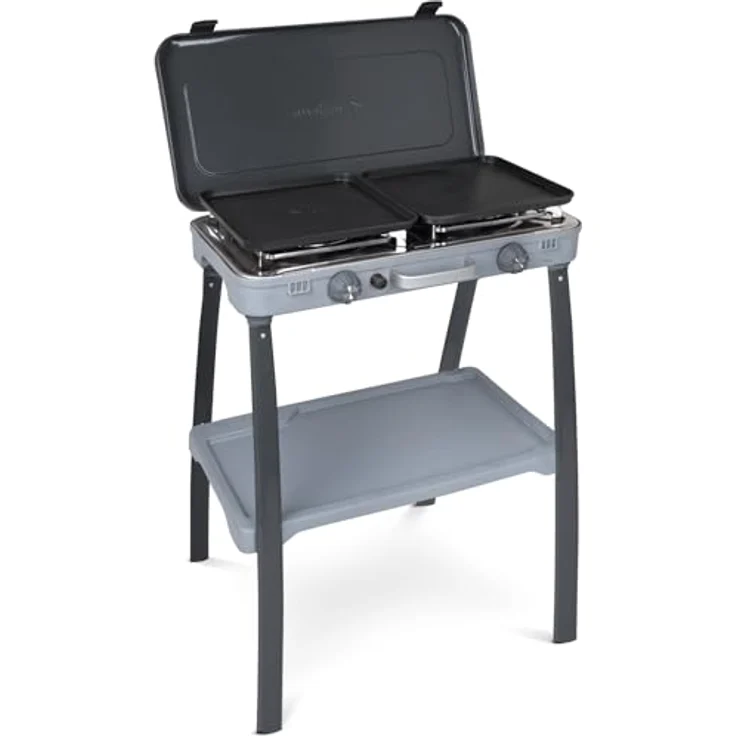 Brunner Devil Kookmaster Standalone, Gasgrill mit glatter und geriffelter Grillplatte, 50 mbar – Bild 1