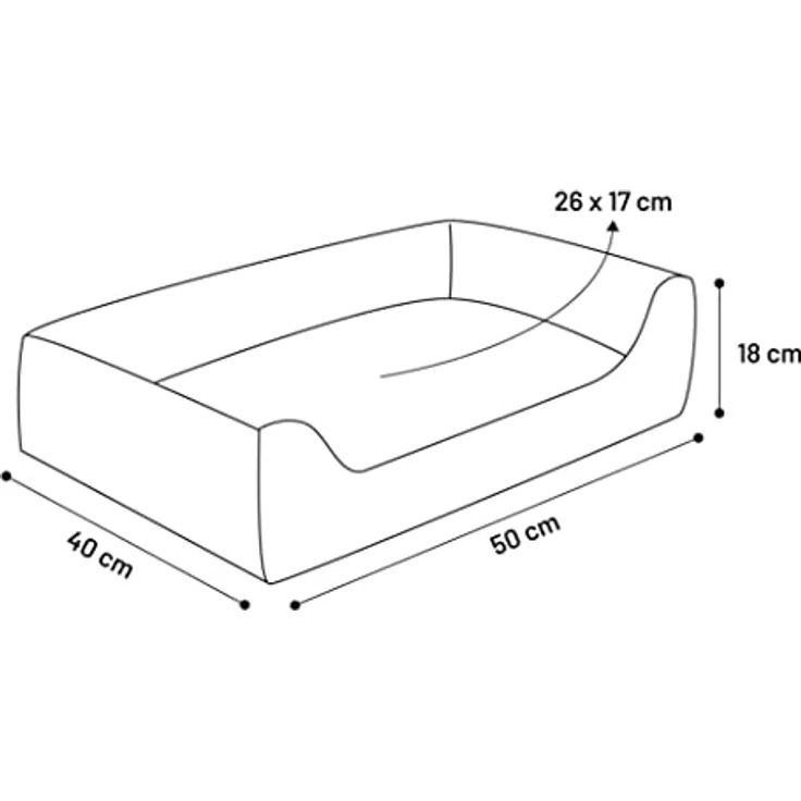Flamingo Dogbed Panama, Hundebett und Katzenbett, dunkelgrau, 50 cm, abnehmbarer waschbarer Bezug, rutschfeste Unterseite – Bild 3